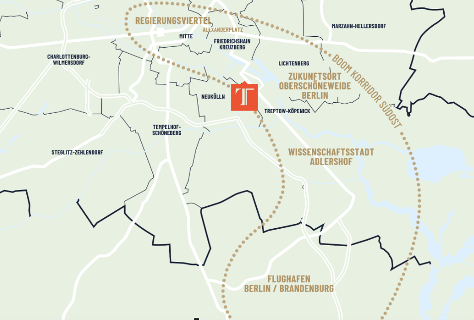 Map of the park near the offices
